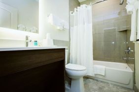 Guest bathroom at Palace Inn Westpark Blue.