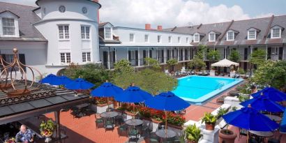 Stunning pool area at Royal Sonesta New Orleans.