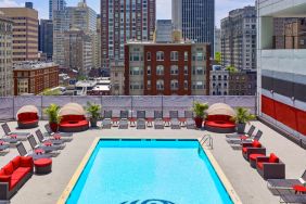 Stunning outdoor pool at Sonesta Philadelphia Rittenhouse Square.