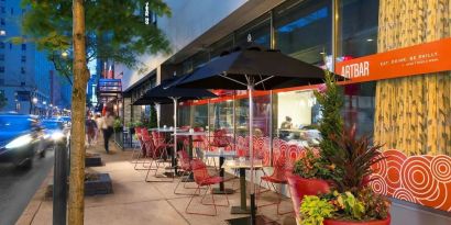 Beautiful outdoor terrace at Sonesta Philadelphia Rittenhouse Square.