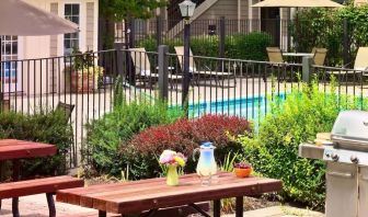 Outdoor seating area at Sonesta ES Suites Auburn Hills Detroit.