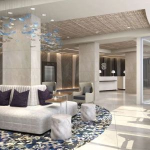 Lobby and lounge at Sonesta Fort Lauderdale Beach.