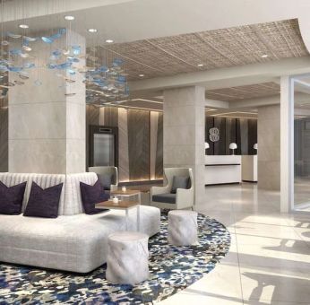 Lobby and lounge at Sonesta Fort Lauderdale Beach.