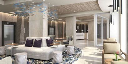 Lobby and lounge at Sonesta Fort Lauderdale Beach.