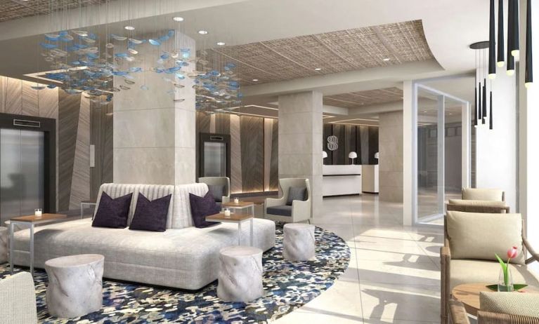 Lobby and lounge at Sonesta Fort Lauderdale Beach.