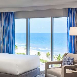 Hotel room with ocean view at Sonesta Fort Lauderdale Beach.