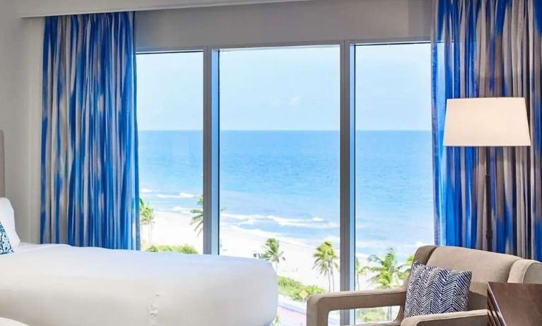 Hotel room with ocean view at Sonesta Fort Lauderdale Beach.