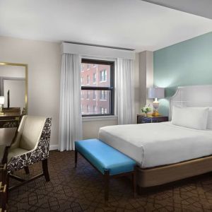 Spacious king room with TV at The Chase Park Plaza Royal Sonesta St. Louis.