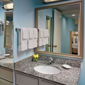 Guest bathroom at Sonesta ES Suites Cincinnati - Blue Ash.