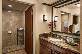 Guest bathroom with shower at Sonesta Suites Scottsdale Gainey Ranch.