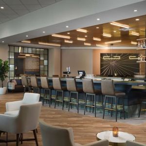 Bar and coworking space at Sonesta Irvine.