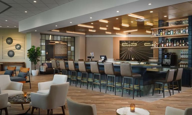 Bar and coworking space at Sonesta Irvine.