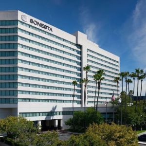 Hotel exterior at Sonesta Irvine.