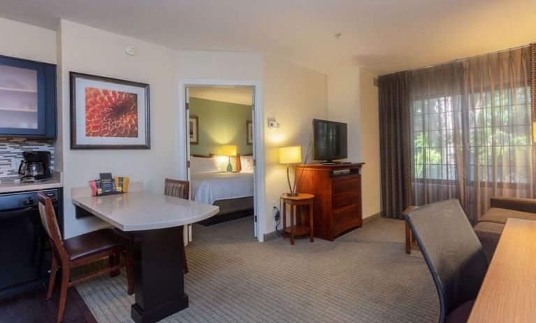 Spacious king room at Sonesta ES Suites Anaheim Resort Area.