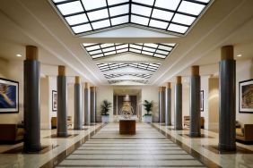 Spacious lobby at Sonesta Redondo Beach & Marina.