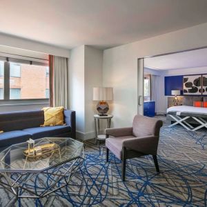 Spacious king room with lounge at Royal Sonesta Washington DC Dupont Circle.