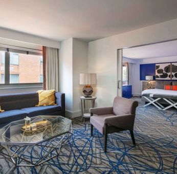 Spacious king room with lounge at Royal Sonesta Washington DC Dupont Circle.