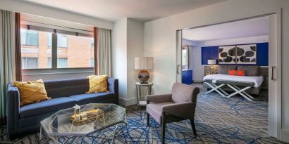 Spacious king room with lounge at Royal Sonesta Washington DC Dupont Circle.