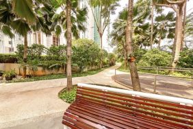 Hotel gardens at Fraser Residence Sudirman Jakarta.