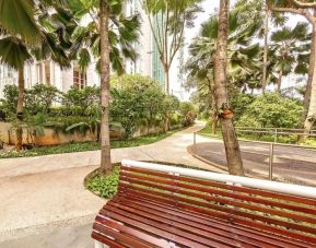 Hotel gardens at Fraser Residence Sudirman Jakarta.