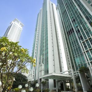 Hotel exterior at Fraser Residence Sudirman Jakarta.