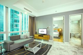 Spacious day yse room with lounge at Fraser Residence Sudirman Jakarta.