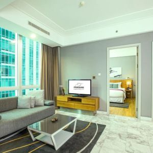 Spacious day yse room with lounge at Fraser Residence Sudirman Jakarta.