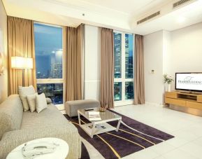 Day room with lounge area at Fraser Residence Sudirman Jakarta.