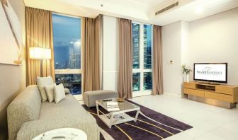 Day room with lounge area at Fraser Residence Sudirman Jakarta.