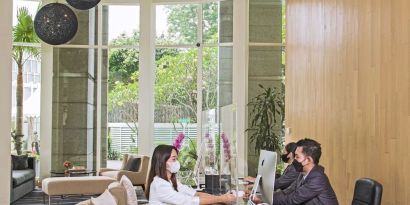 Business center at Fraser Residence Sudirman Jakarta.