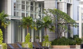 Luxurious outdoor pool at Fraser Residence Sudirman Jakarta.