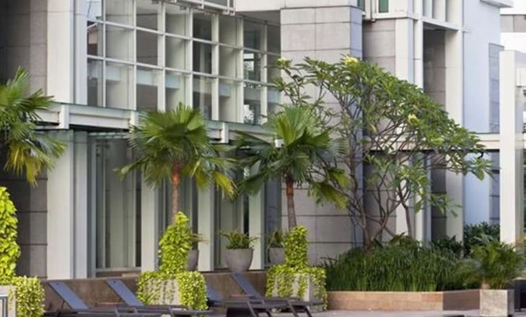 Luxurious outdoor pool at Fraser Residence Sudirman Jakarta.