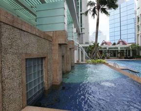 Pool area at Fraser Residence Sudirman Jakarta.