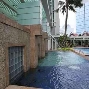 Pool area at Fraser Residence Sudirman Jakarta.