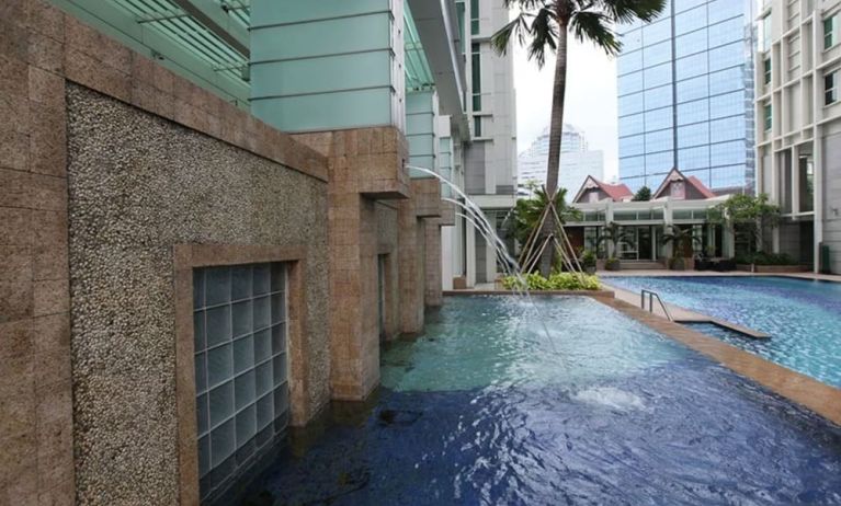 Pool area at Fraser Residence Sudirman Jakarta.