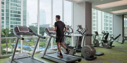 Gym available at Fraser Place Setiabudi Jakarta.