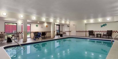 Indoor pool at Hampton Inn Tracy.