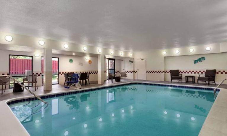 Indoor pool at Hampton Inn Tracy.