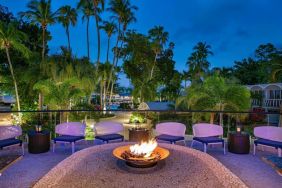 Outdoor fire pit at Royal Sonesta San Juan.