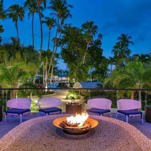 Outdoor fire pit at Royal Sonesta San Juan.