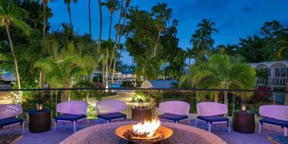 Outdoor fire pit at Royal Sonesta San Juan.