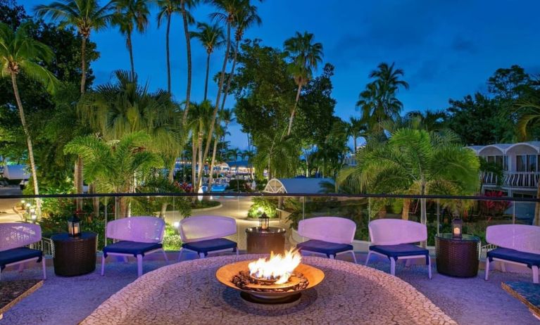 Outdoor fire pit at Royal Sonesta San Juan.