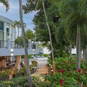 Hotel garden at Royal Sonesta San Juan.