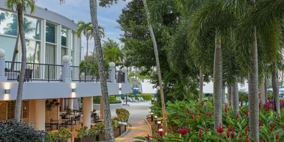 Hotel garden at Royal Sonesta San Juan.