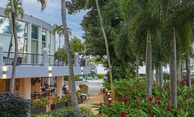 Hotel garden at Royal Sonesta San Juan.