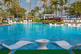 Pool and pool chairs at Royal Sonesta San Juan.