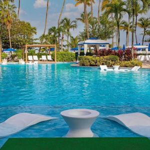 Pool and pool chairs at Royal Sonesta San Juan.