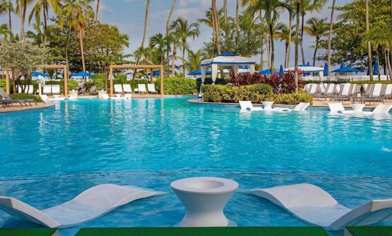 Pool and pool chairs at Royal Sonesta San Juan.