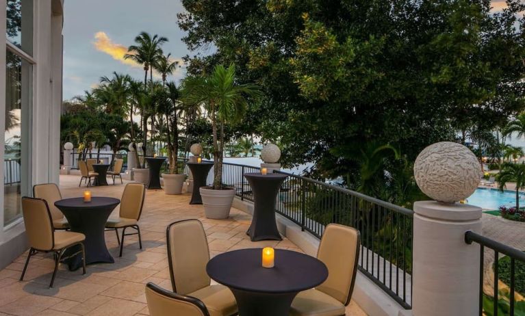 Outdoor dining and terrace at Royal Sonesta San Juan.