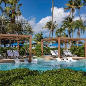 Pool cabanas at Royal Sonesta San Juan.